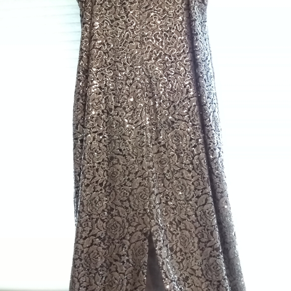 Sequined Nude Colored Formal Gown - Picture 3 of 4